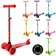 Самокат 3-013-4 KBB MINI, светящиеся колеса, руль 65-74 см, подножка 29 * 11 см
