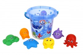 Набор 7945 для игры с песком и водой (ведро и 6 фигурок) в сит (Техно)