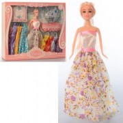 Лялька 1035 A з гардеробом 29см сукні діадема, мікс видов, в кор 45-32,5-6см