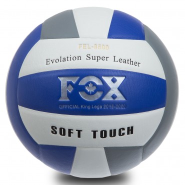 Мяч 8000 SD-V волейбол PU FOX  (PU з сотами, №5, 5шар клеєний) (біло-сіро-синій)